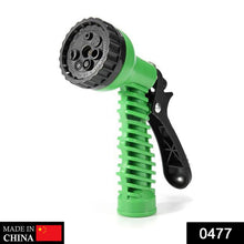 Water spray gun with hose connector and tap adapter.